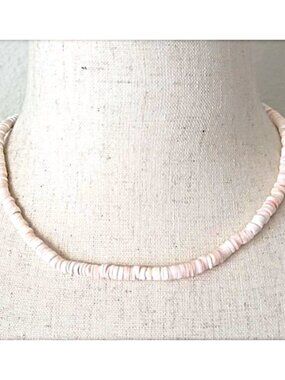 Vintage Pink Puka Shell Choker 16"